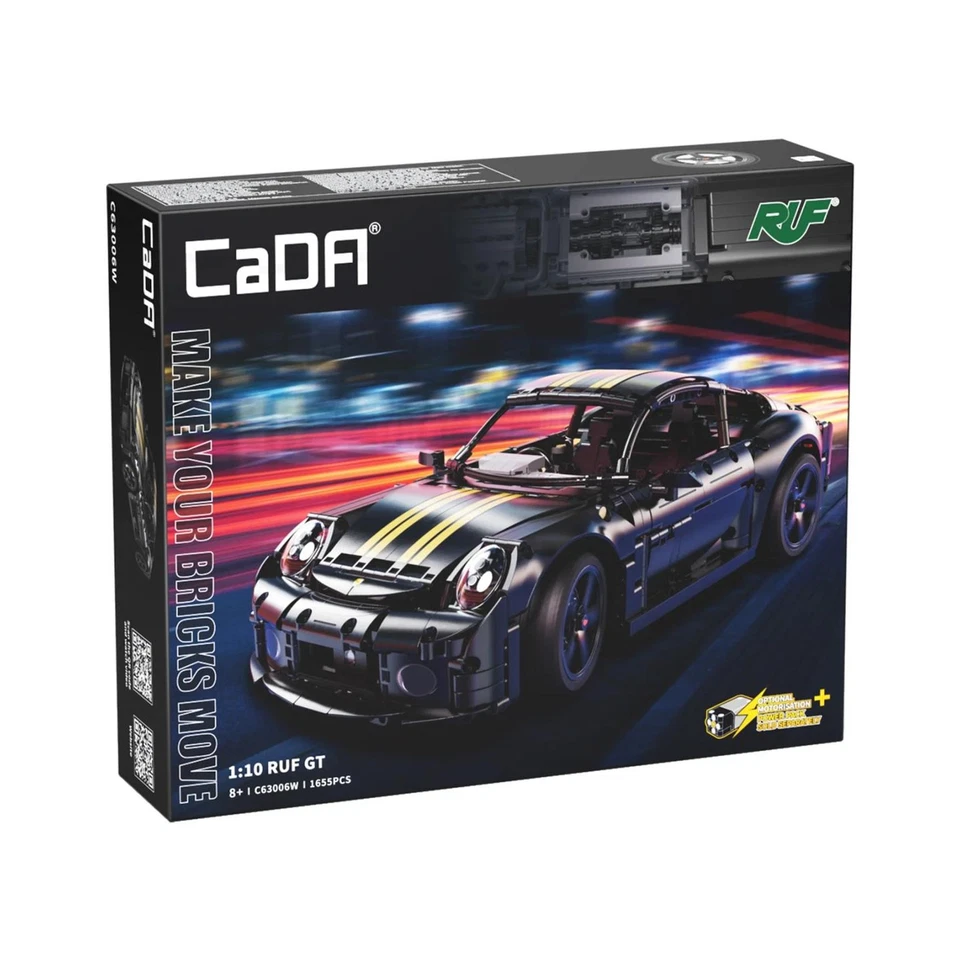CaDa C63006W RUF GT 1:10 schwarz 1655 Teile NEU - Bild 1 von 4