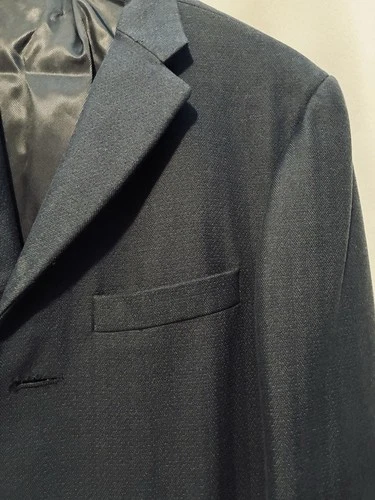 Burberry London Men's Navy Herringbone Long Lined Overcoat Coat Size 38 Reg image 11