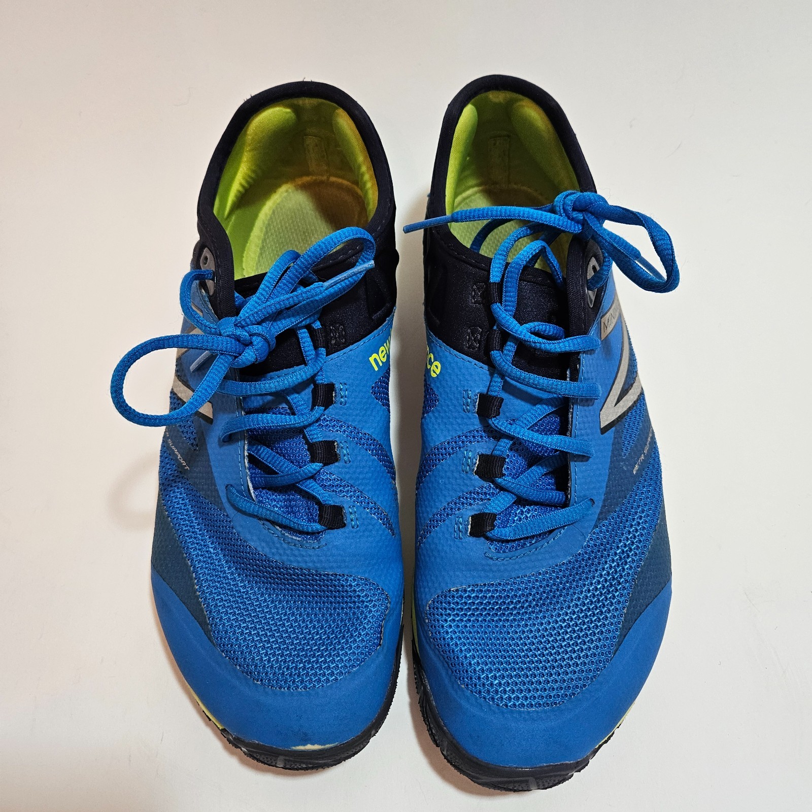 SAOLA Scarpe New Balance Minimus Trail MT uomo taglia 8 piedi nudi suola Vibram blu giallo