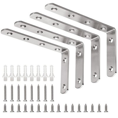 L Bracket, 5'' x 3'' Max Load: 35lb/15KG Heavy Duty Stainless Steel Solid Shelf...