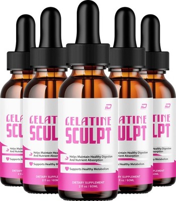 (5 Pack) Gelatine Sculpt Liquid Drops   GelatineSculpt Natural Blend Healthy