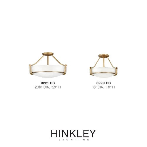 Hinkley Lighting 3220 Hathaway 3 Light 16"W Semi-Flush Bowl - MultiColor - Picture 5 of 9