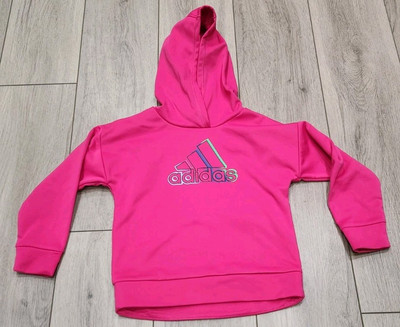 Adidas Girls Sweatshirt Hoodie Size Hot Pink Pullover Logo