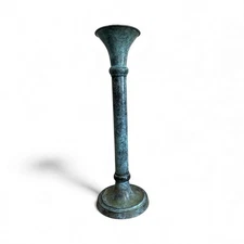 Vintage Style Metal Candlestick Holder Patina Green Table Decor 18 Inches