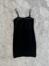 Urban Outfitters Black Velvet Slip Mini Dress S