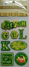 St. Patrick's Day Chipboard Style Stickers 8 Pcs Darice  NIP