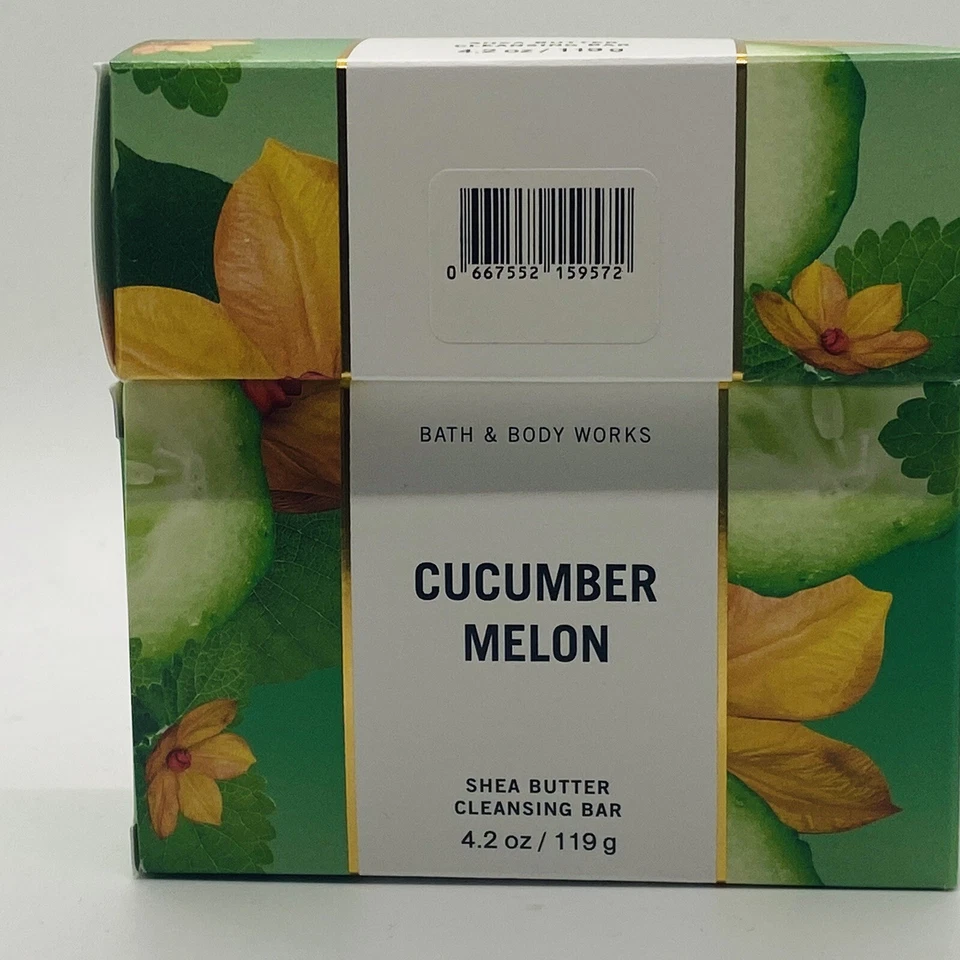 2 Bath & Body Works CUCUMBER MELON Shea Butter Cleansing Body Bar Soap 4.2 oz - Image 4 of 4