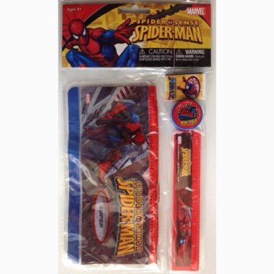 Marvel Spider Man 4 PCS Stationery Set Kids Boys Gift School Study Kit Superhero