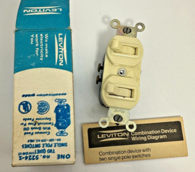 Leviton 5224-1 Single Pole Switch TWO SWITCHES Quiet