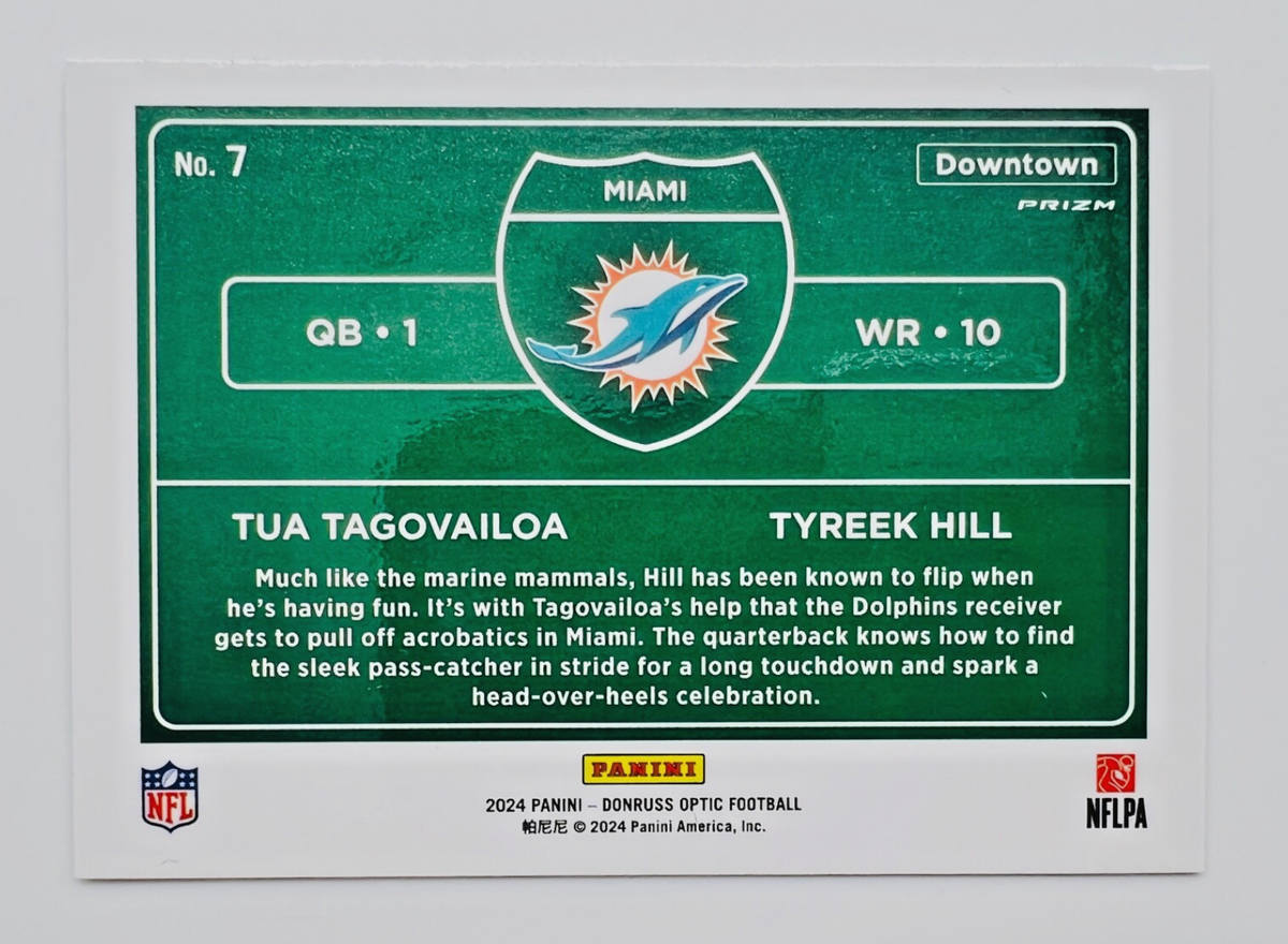 2024 Donruss Optic Tua Tagovailoa & Tyreek Hill - Dual Duos