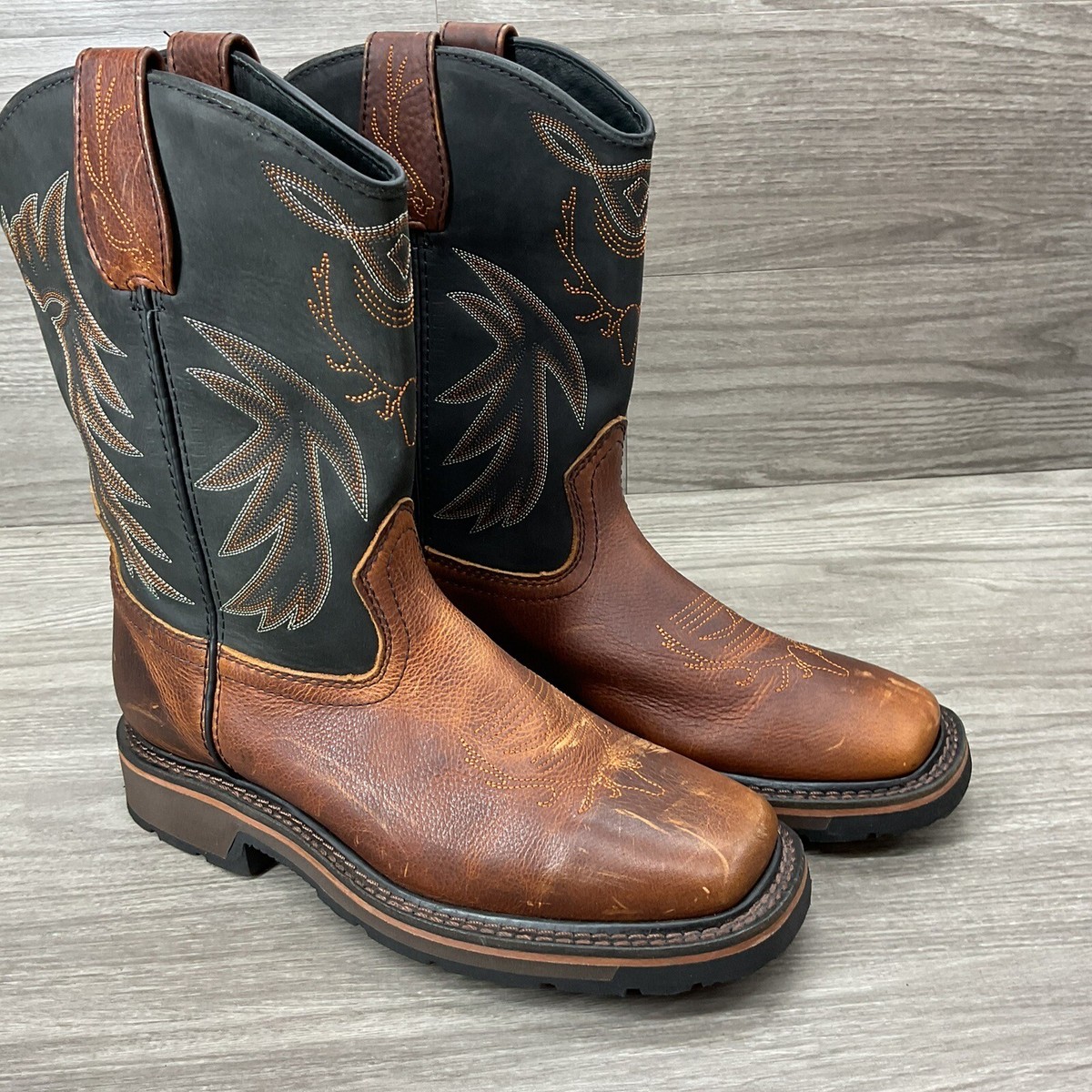 Cabela’s Mens Boots Size 8M Pinedale XT Deer Skull Western Square Toe Work‎ Cabela main image 3