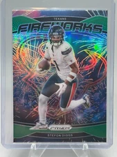 2024 Panini Prizm - Fireworks Stefon Diggs #9 Green Prizm