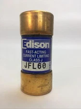 EDISON JFL60 CLASS J FAST-ACTING CURRENT LIMITING FUSE 60AMP 600VAC