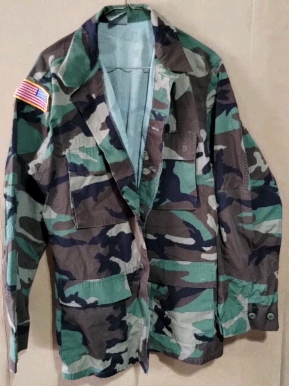 Used BDU Shirt/Coat Size Medium Long Woodland USGI Army