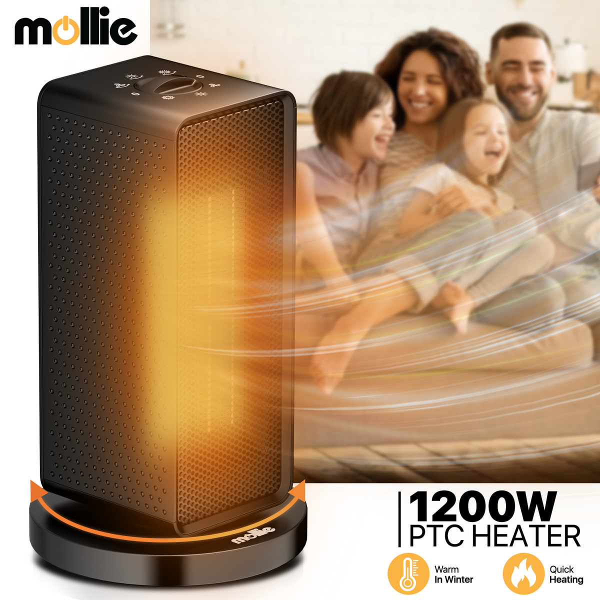 1200W [OSCILLATING+AIR FILTER] Tabletop Portable Electric Ceramic Space  Heater | eBay