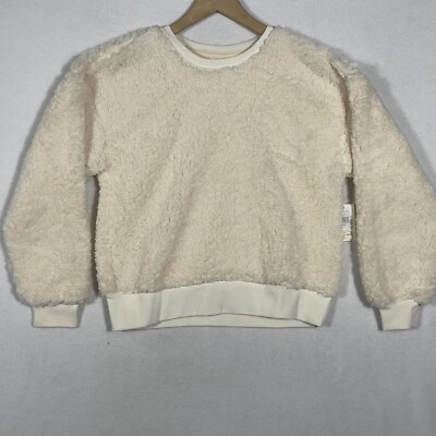 Brixton sweater Cloud Sherpa pullover crewneck women Size XS Dove.