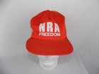 NRA FREEDOM NATIONAL RIFLE ASSOC Advertising Orange Snapback Hat Vintage 1980s