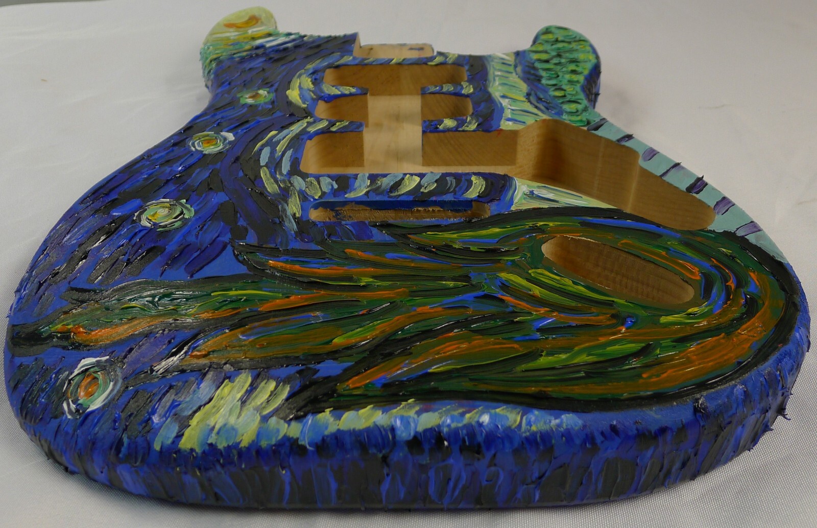 Strat Body 2pcs North American Alder HSS Hand Acrylic Oil Painting ≦3.52Ibs