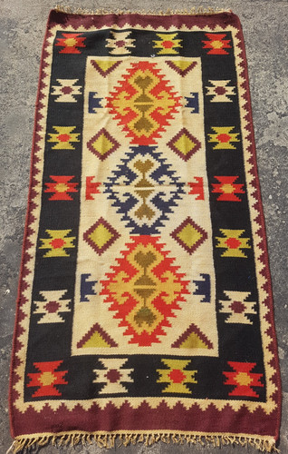Vintage Handmade Traditional Beautiful Turkish Kilim Floor Rug Carpet 140x74 cm