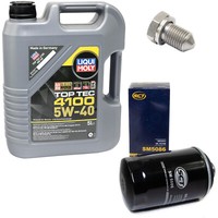 MotoröL Set 5W-40 5 Liter + ÖLfilter SM 5086 + Schraube FüR Audi Seat Skoda VW