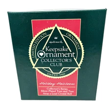 Hallmark Holiday Heirloom 1988 Silver Plated Angel Atop A Lead Crystal Bell