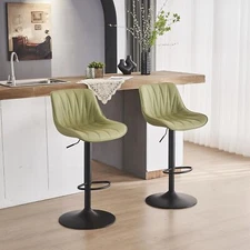 YOUNIKE Bar Stools Set of 2 for Counter Height, Grass Green 