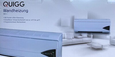 QUIGG Wandheizung WH 1 Keramik Heizelement Timer LED Anzeige Fernbedienung 