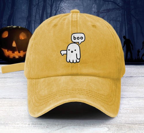 BOO GHOST EMBROIDERED LOW PROFILE BASEBALL CAP FUNNY HATER GHOST DAD HAT - Picture 5 of 22