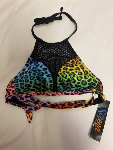 rainbow leopard print bathing suit