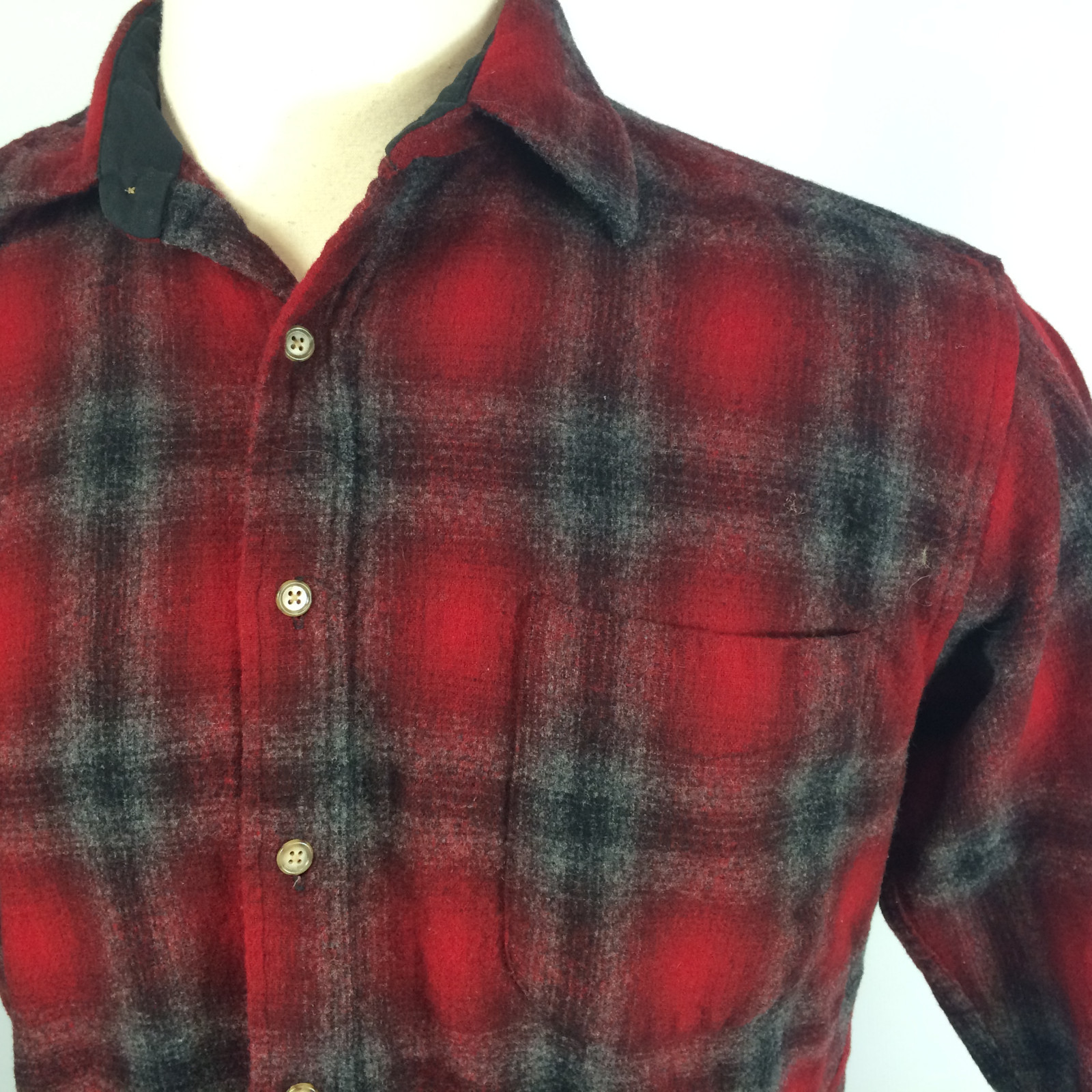Mens Pendleton Red Buffalo Shadow Plaid Virgin Wo… - image 2