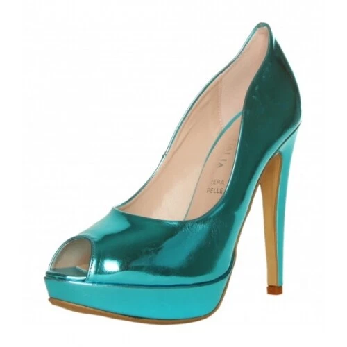Made in Italia Mujer Tacones Altos Talla 38 EU/5 UK Azul Cielo Interior 100% Cuero - Imagen 11 de 12