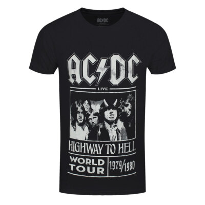 AC/DC T-Shirt Highway To Hell World Tour ACDC Band Official Schwarz Neu