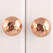 Copper Cabinet Knob | Hammered Rose Gold Metal Cupboard Door Handle Pull Style 9