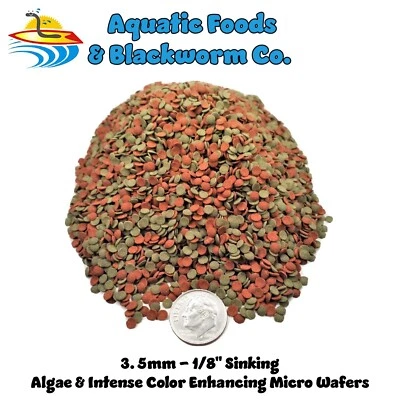 AQUATIC FOODS INC. 1/8" Micro Bite Size Sinking Wafers Algae & Color Enhancing for Discus, Cichlids