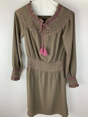 lands end embroidered dress Lands' End Women's Embroidered Poplin Button Front Dress with Godets
