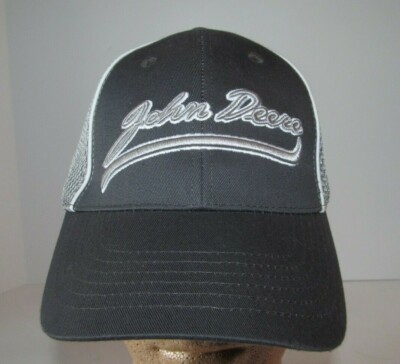 John Deere Gray Cary Francis OSFM Adjustable Mesh Trucker's Cap Hat