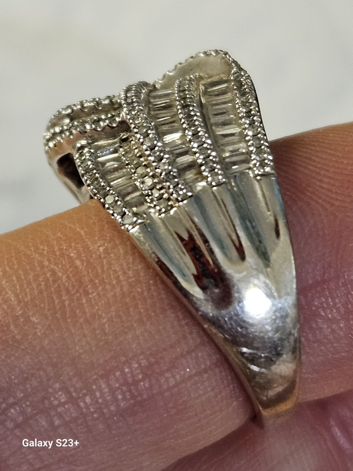 1.50 Carat Zales Diamond Engagement Ring 10.6gm 14K White Gold, Receipt $3,300