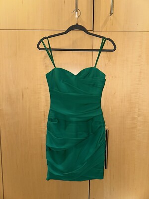 bcbg strapless green dress Ellie Forest Green Strapless Mini Dress - US 12 main image 0