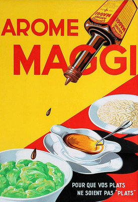 Kunstwerbung MAGGI Sauce Gewürz Essen Cafe Restaurant Küche Poster Druck