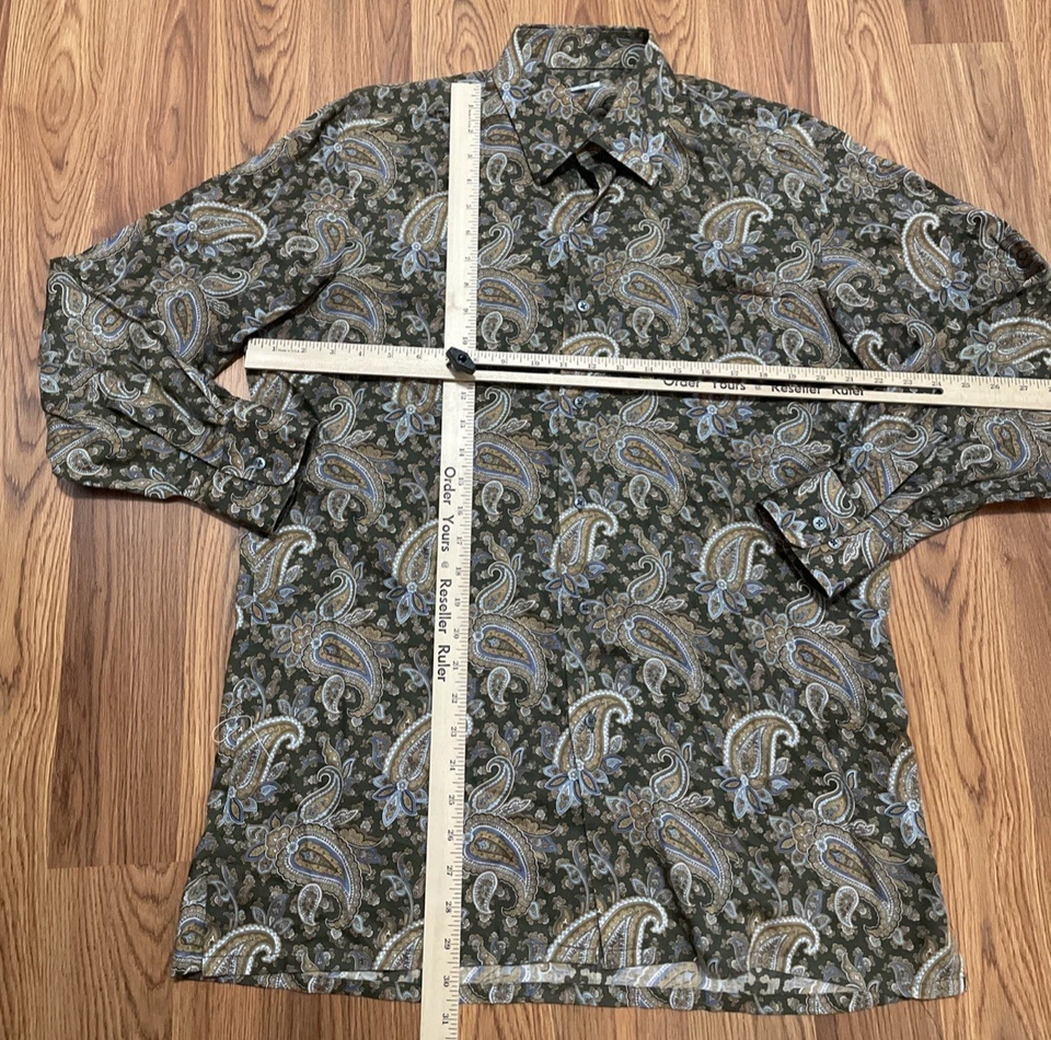 Camisa Maus & Hoffman Para Hombres Mediana Hecha en EE. UU. Estampado de Cachemira Ropa de Resort Foto 2 de 4