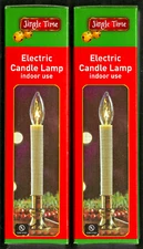 Pair of 7 in. Jingle Time Plug-In Candle Lamps FREE SHIP