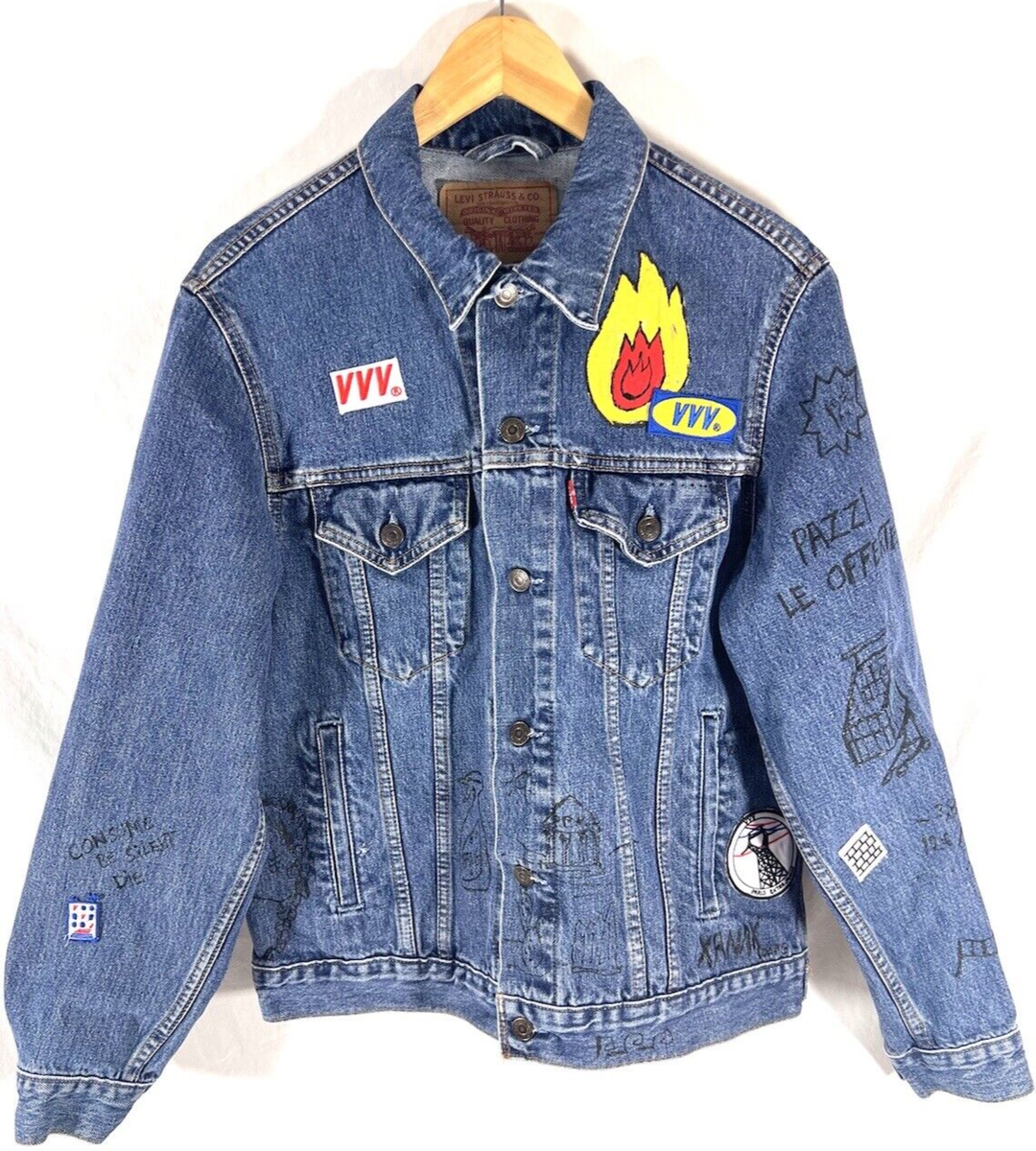 LEVI Strauss & Co Blue Denim & Abstract Custom Made Men's