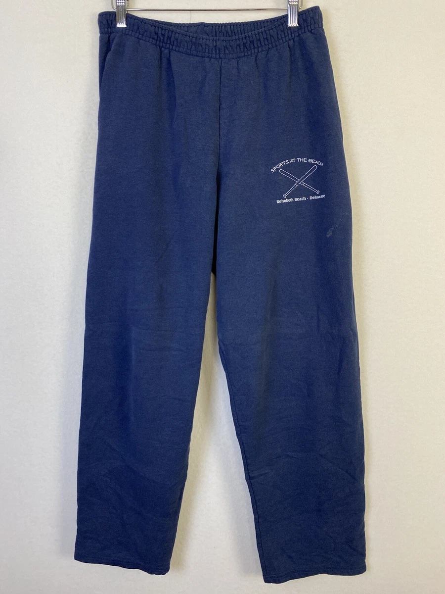 Early 2000s Sports At The Beach Blue Fruit Of The Loom M Drawstring Sweat  Pants