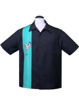 Steady Clothing Martini Girl Single Panel Mint Bowling Button Down Shirt ST35692