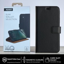 Xqisit (iPhone 11 Pro 5.8") Folio Case, Shockproof, Wallet Flip Stand Book Cover