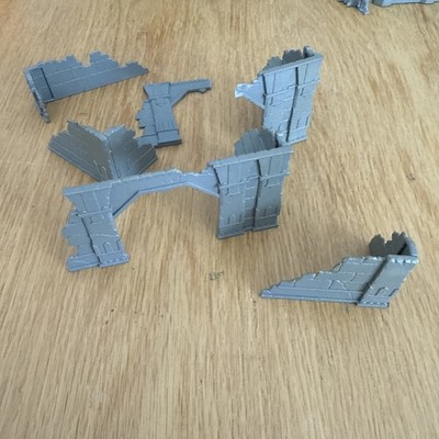 Games Workshop Warhammer Gebäude Ruinen x3 Stein Gelände Landschaft Gebiss Kunststoff