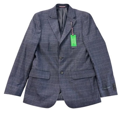 NEW Tommy Hilfiger Mens Conrad Modern Fit Plaid Sport Coat Blue Size 38R NWT