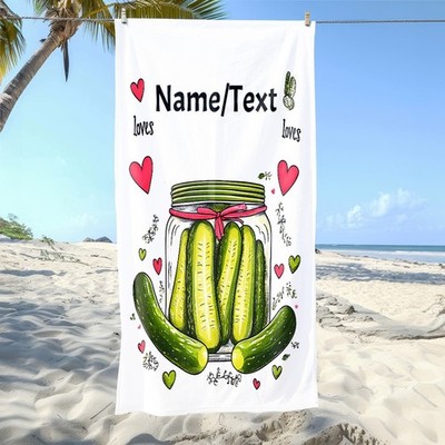 1pc 1pcs ized Beach Towel with Custom Name/Text - Ultra Soft Quick-Dry Microfi