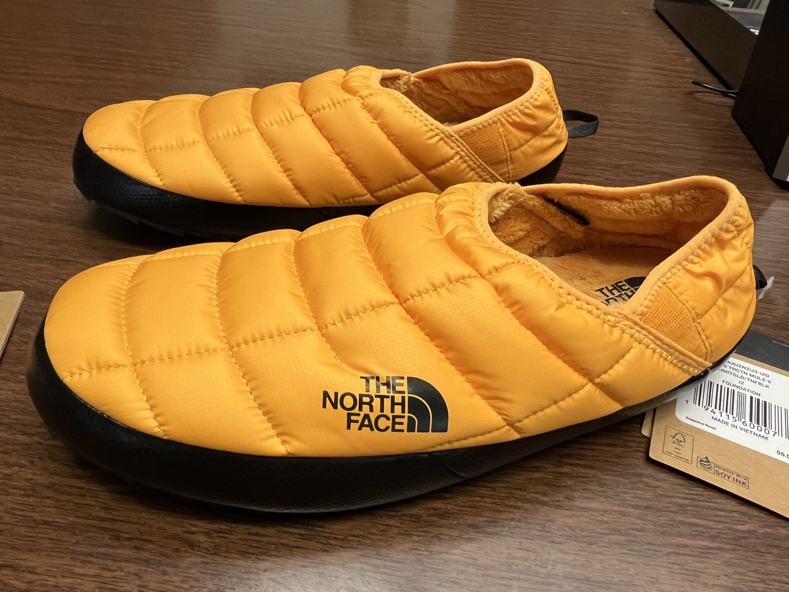 PANTOFOLA D’ORO Pantofole uomo 12 ThermoBall Mule V trazione nuove con etichette The NORTH FACE fuzzy puffer