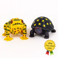 2-Pack Poly Resin Frog & Turtle Figurines – 3" Cute Wildlife Aquarium Décor Set